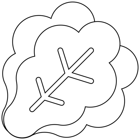 Leafy Green Emoji Coloring Page